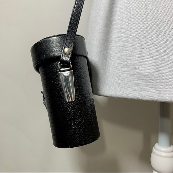 Vtg 70's Boho Chic Binocular Black Leather Case - Picture 8 of 14